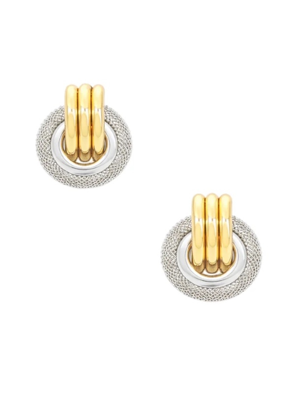 & Other Stories Two-Tone Gold and Silver Ring-Detail Drop Earrings